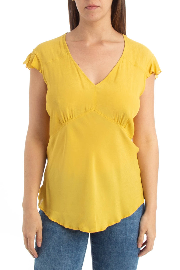 Blusa Pinko amarillo, vista frontal – ClosetRehab