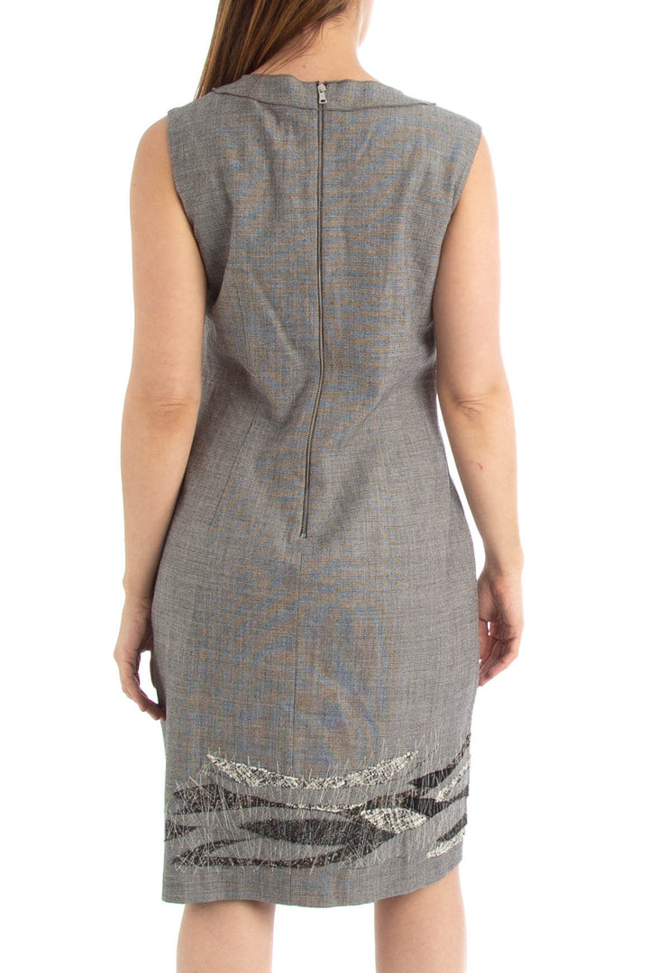 Vestido Elie Tahari gris, vista posterior – ClosetRehab