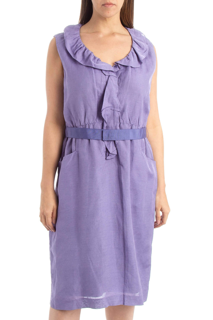 Vestido Elie Tahari morado, vista frontal – ClosetRehab