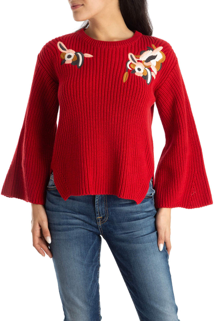 Suéter Rapsodia NWT rojo, vista frontal – ClosetRehab