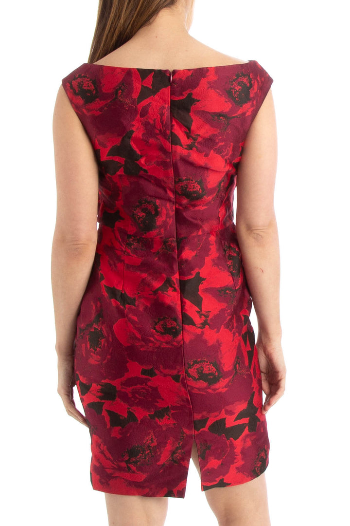 Vestido St John rojo, vista posterior – ClosetRehab