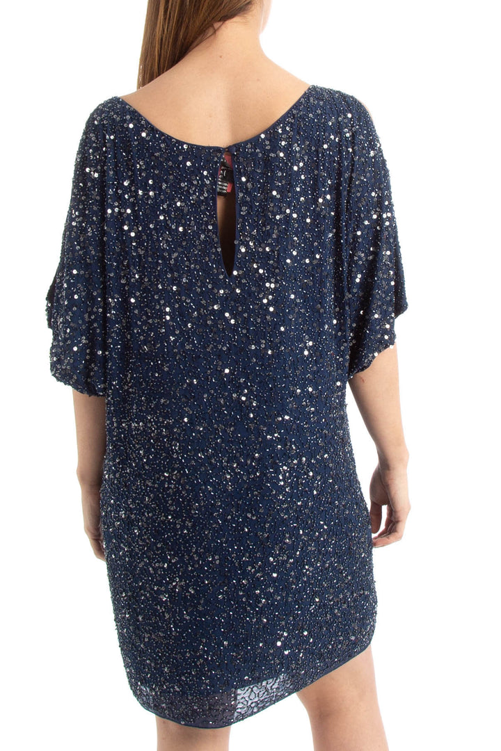 Vestido Aidan Mattox azul, vista posterior – ClosetRehab