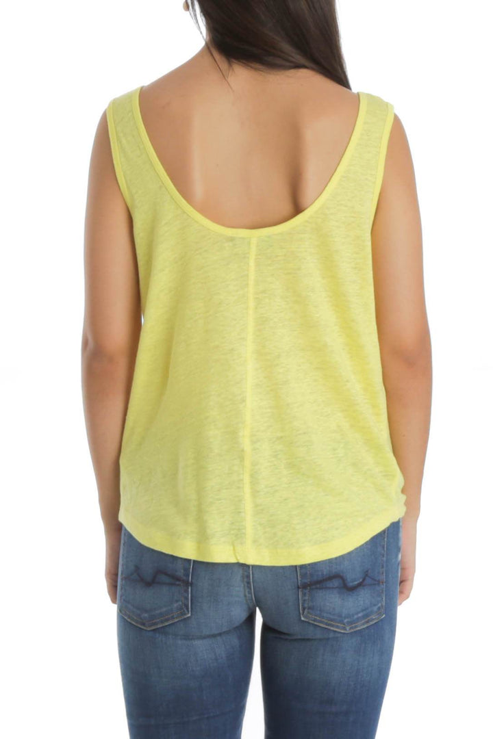 Blusa 7 For all Mankind amarillo, vista posterior – ClosetRehab