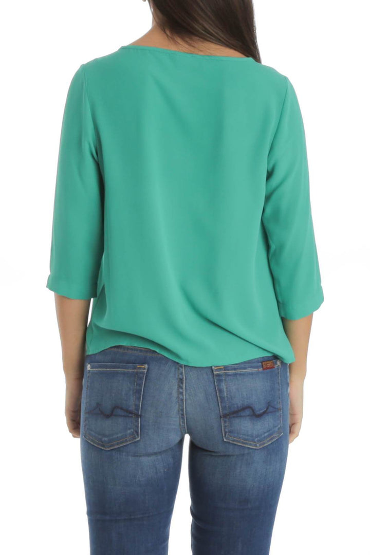 Blusa Ann Taylor verde, vista posterior – ClosetRehab