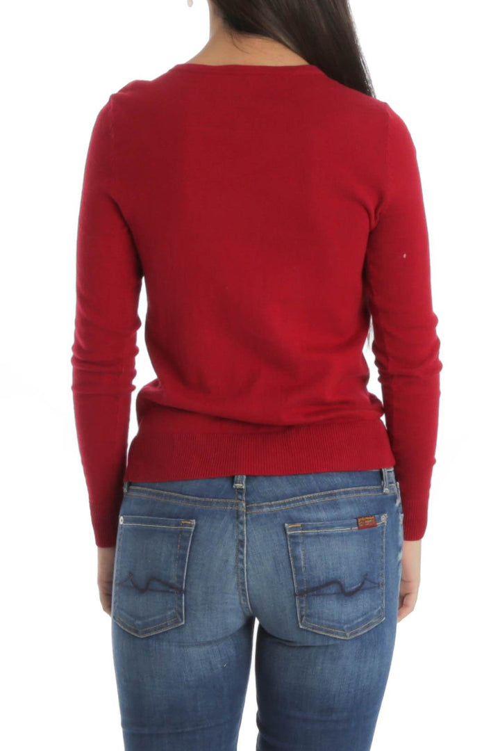 Suéter Ann Taylor rojo, vista posterior – ClosetRehab