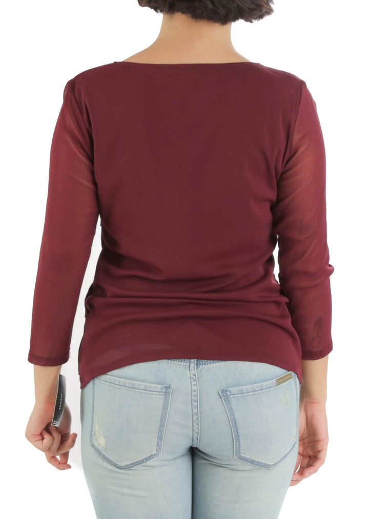 Blusa Alfani NWT rojo, vista posterior – ClosetRehab