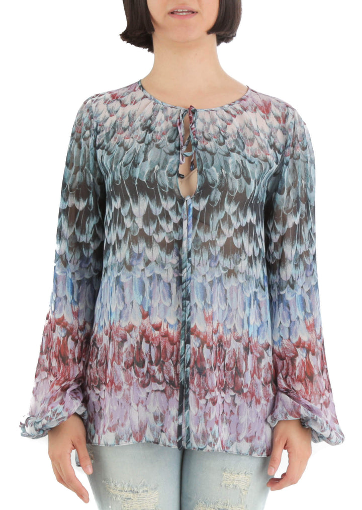 Blusa BCBG Maxazria azul, vista frontal – ClosetRehab