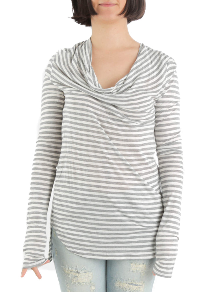Blusa BCBG Maxazria gris, vista frontal – ClosetRehab