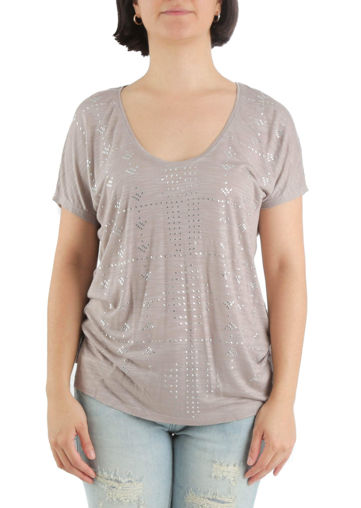 Blusa BCBG Maxazria café, vista frontal – ClosetRehab