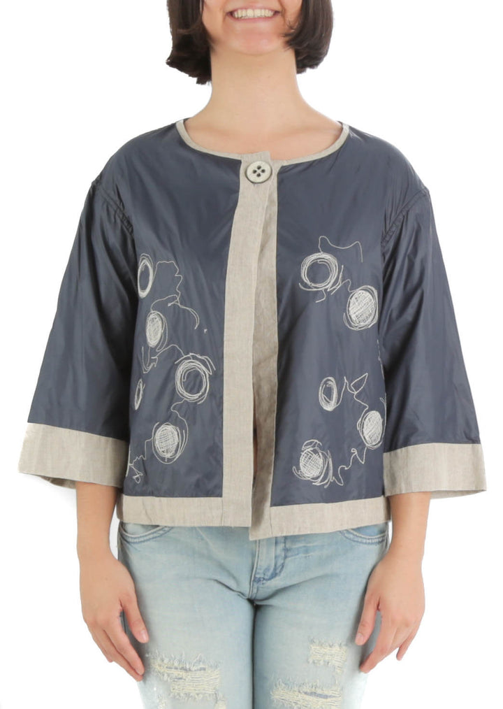 Chamarra Ambrosi azul, vista frontal – ClosetRehab