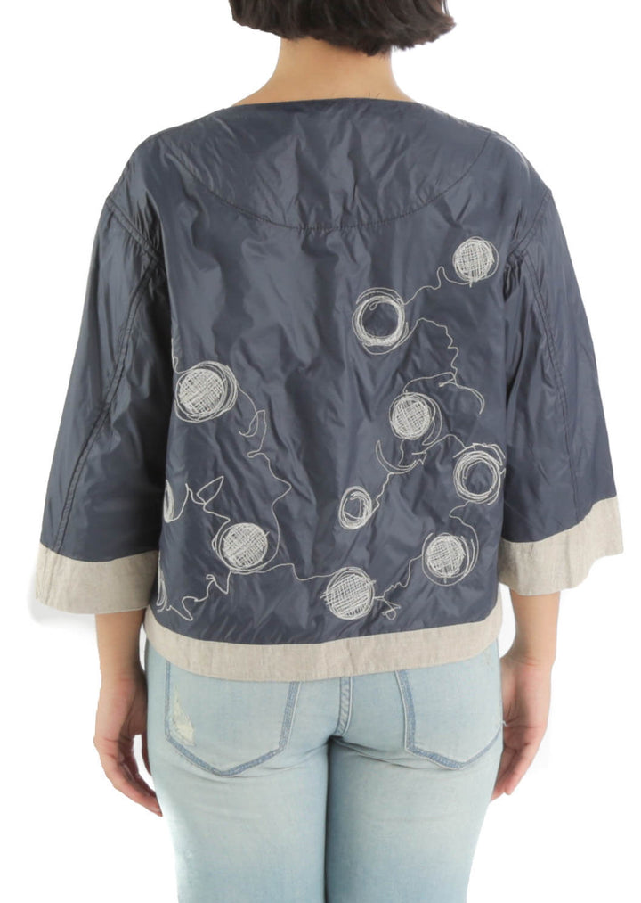Chamarra Ambrosi azul, vista posterior – ClosetRehab