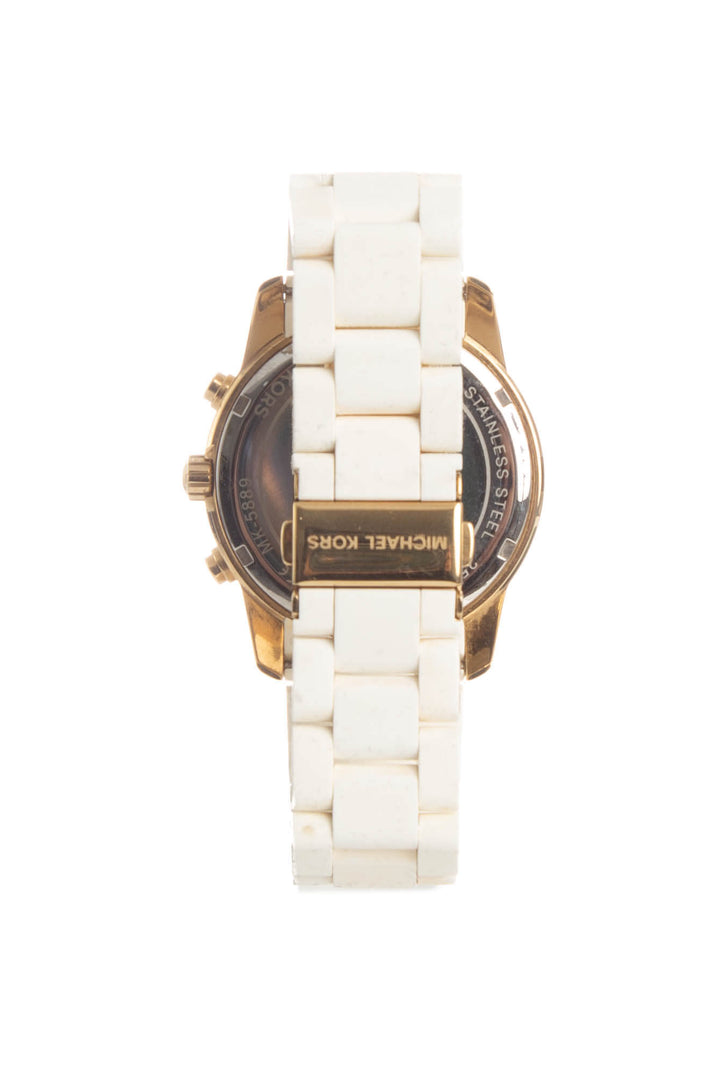 Reloj Michael Kors blanco, vista lateral – ClosetRehab