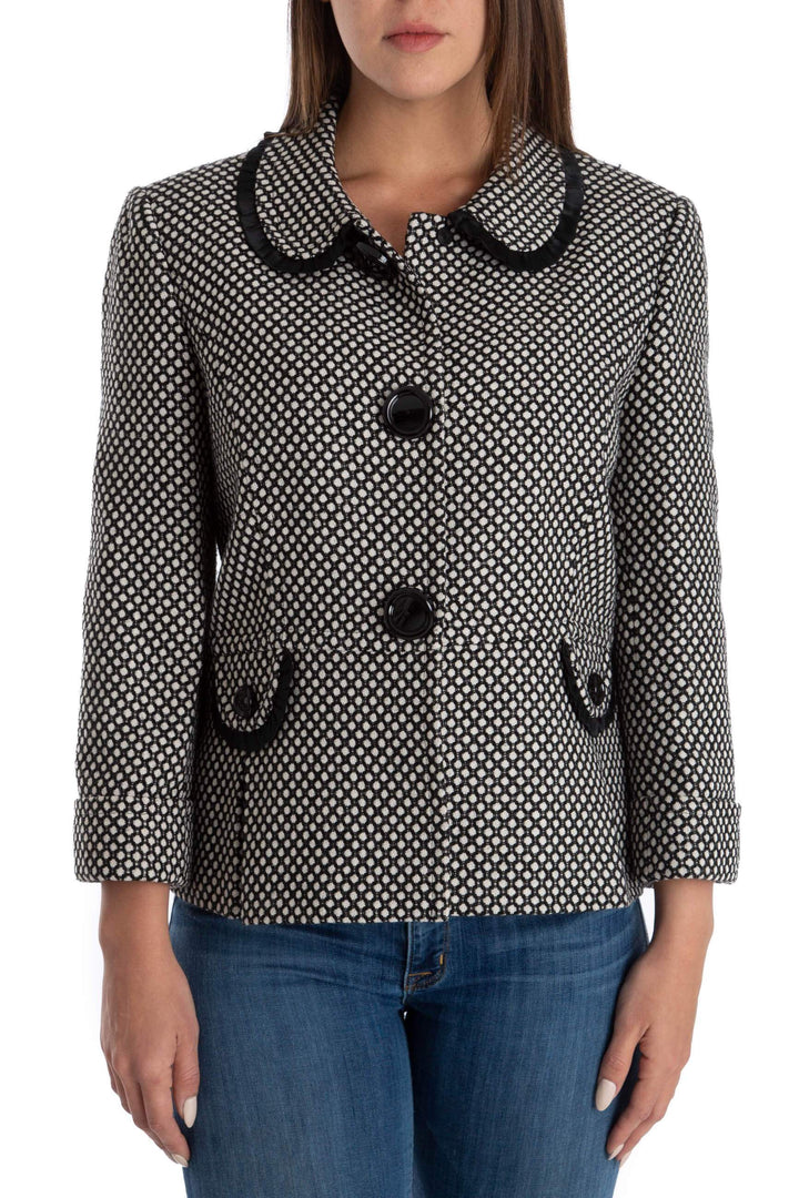 Saco Tahari Arthur S. Levine negro, vista frontal – ClosetRehab