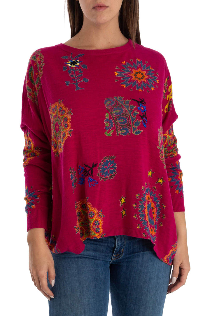 Blusa Desigual estampado y rosa, vista frontal – ClosetRehab