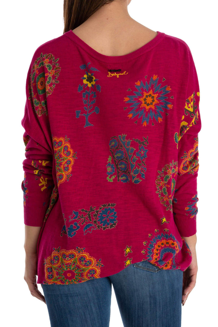 Blusa Desigual estampado y rosa, vista posterior – ClosetRehab