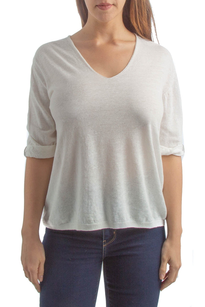 Blusa Ambrosi blanco, vista frontal – ClosetRehab