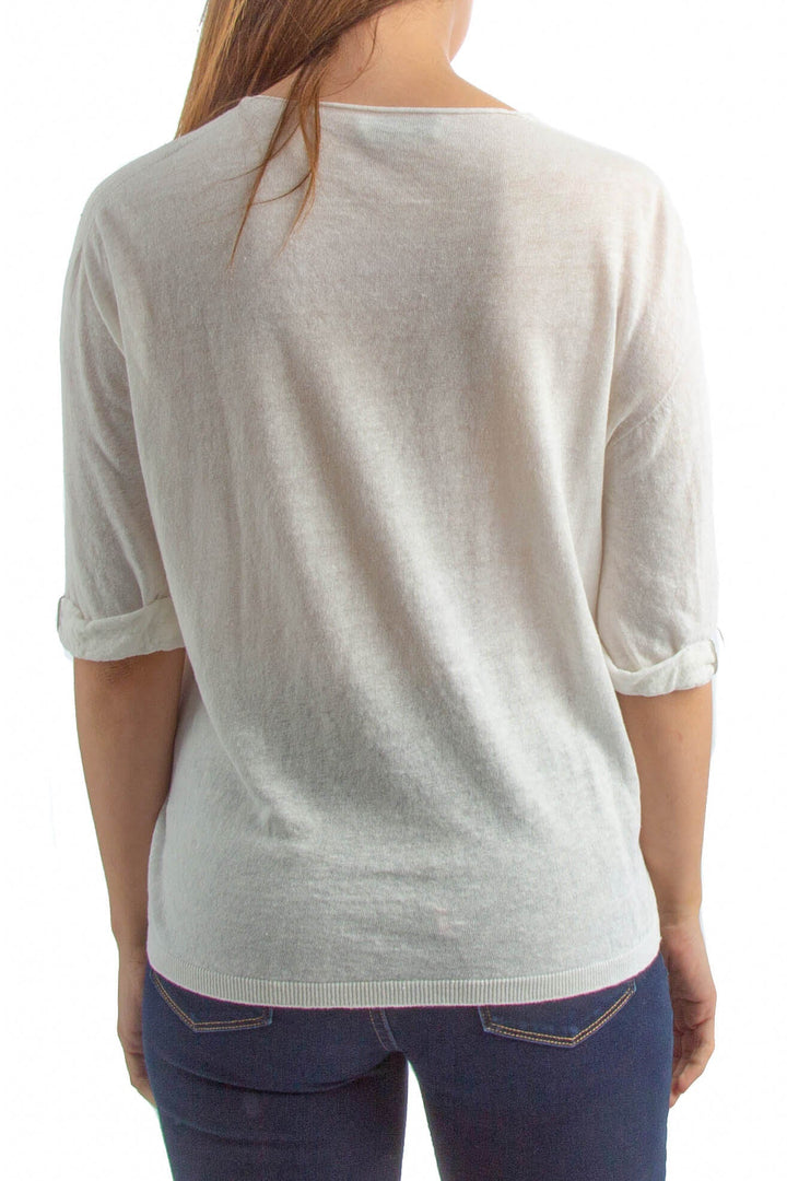 Blusa Ambrosi blanco, vista posterior – ClosetRehab
