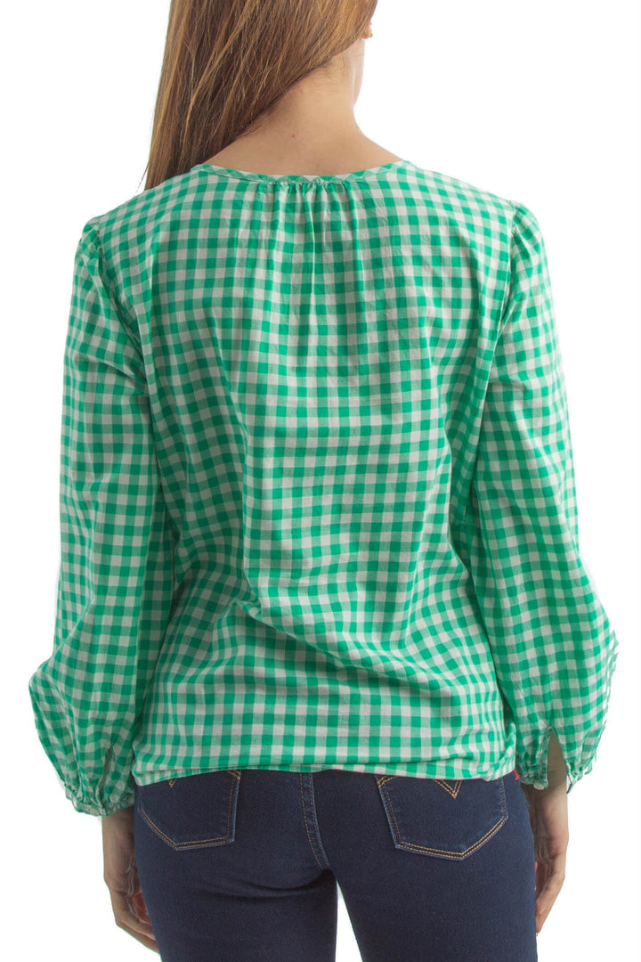 Blusa J. Crew verde, vista posterior – ClosetRehab