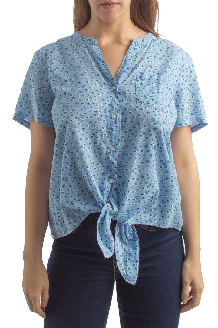 Blusa J. Crew azul, vista frontal – ClosetRehab