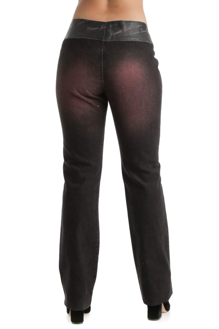 Jeans Versace negro y rosa, vista posterior – ClosetRehab