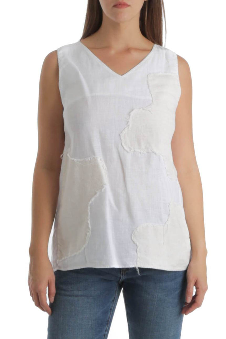 Blusa Ambrosi blanco, vista frontal – ClosetRehab