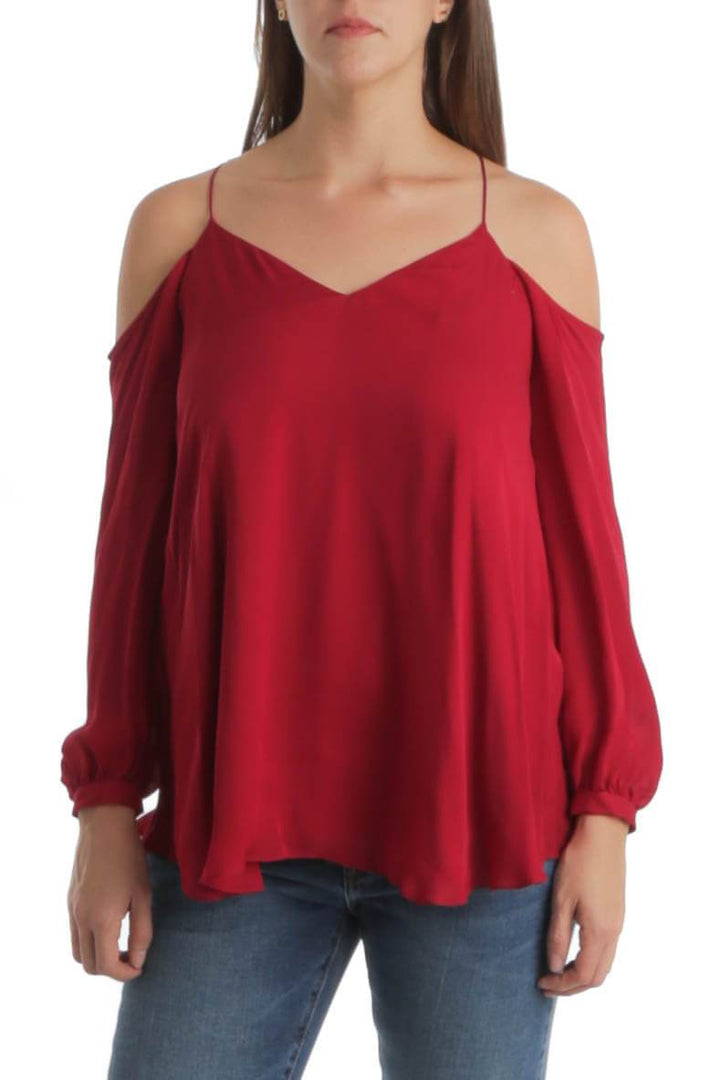 Blusa Haute Hippie rojo, vista frontal – ClosetRehab