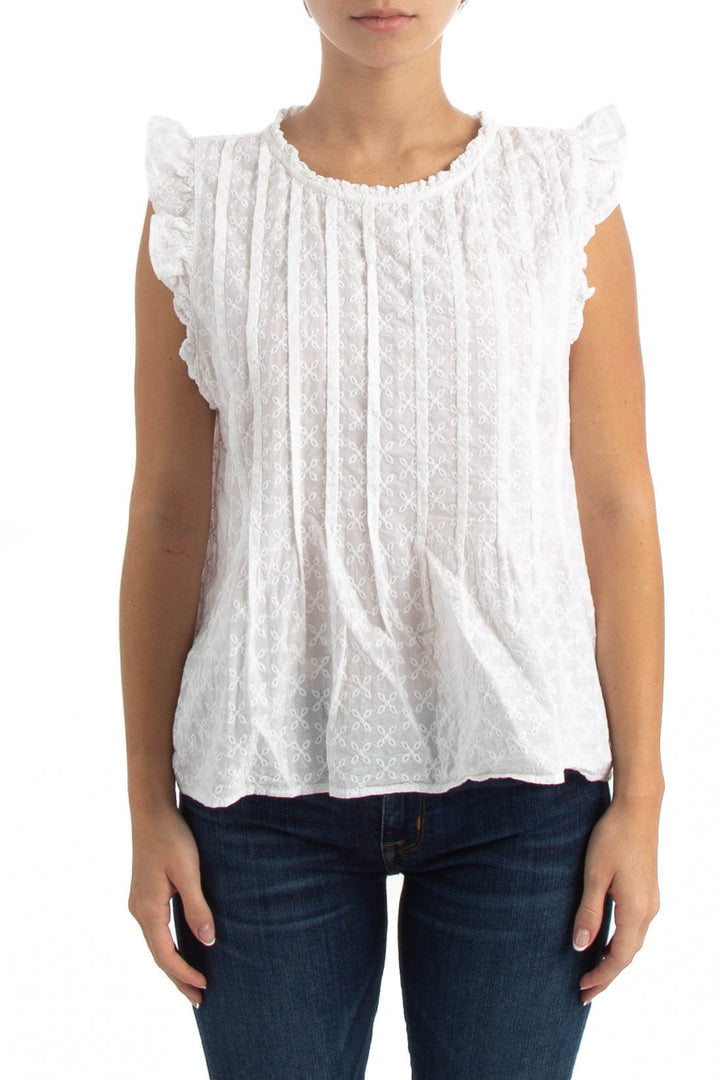 Blusa Loft blanco, vista frontal – ClosetRehab