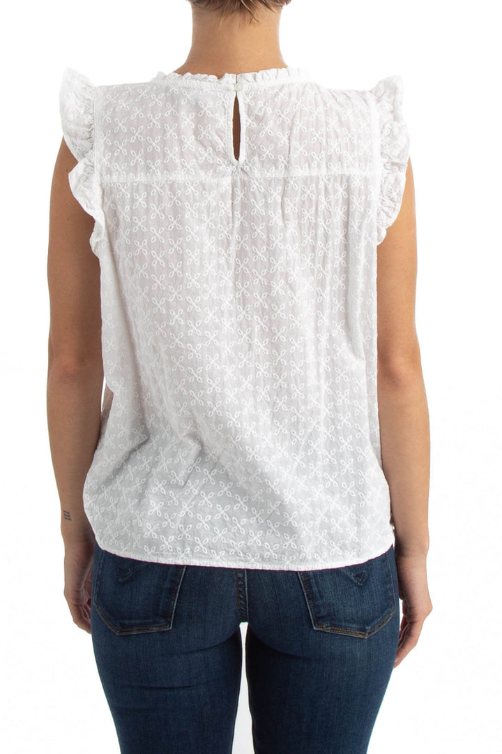 Blusa Loft blanco, vista posterior – ClosetRehab