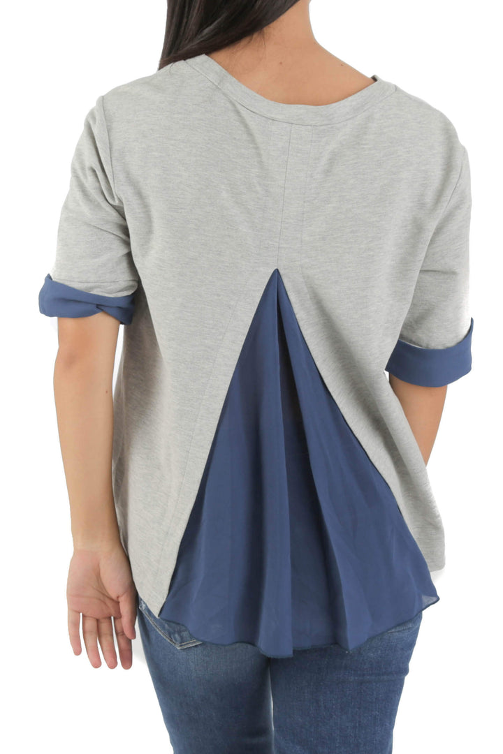 Blusa Massimo Rebecchi gris, vista posterior – ClosetRehab