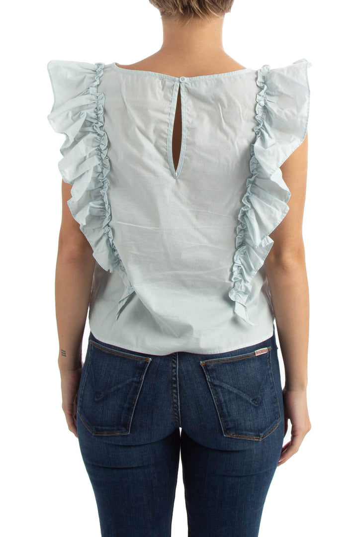 Blusa Bebe azul, vista posterior – ClosetRehab