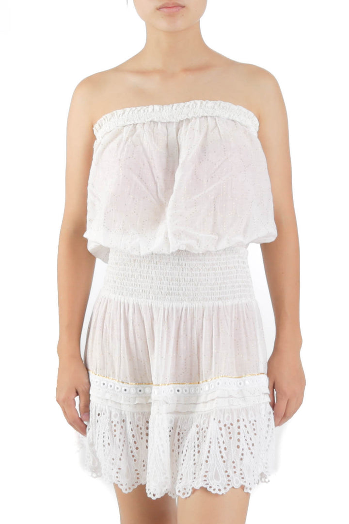Traje de baño Ramy Brook blanco, vista frontal – ClosetRehab