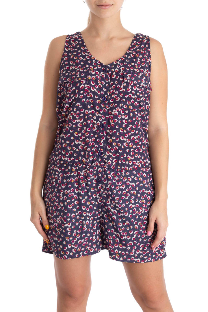 Vestido Creative Concept estampado y morado, vista frontal – ClosetRehab