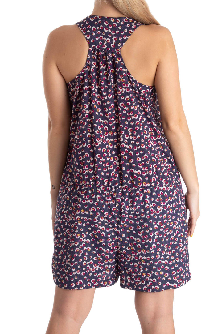 Vestido Creative Concept estampado y morado, vista posterior – ClosetRehab
