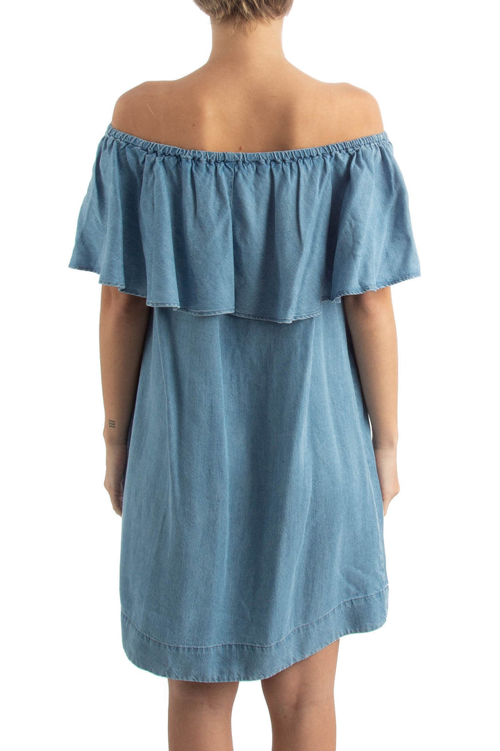 Vestido 7 For All Mankind azul, vista posterior – ClosetRehab