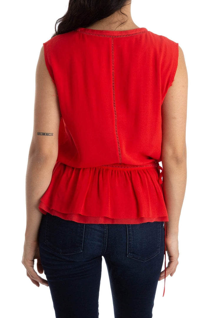 Blusa Tory Burch rojo, vista posterior – ClosetRehab