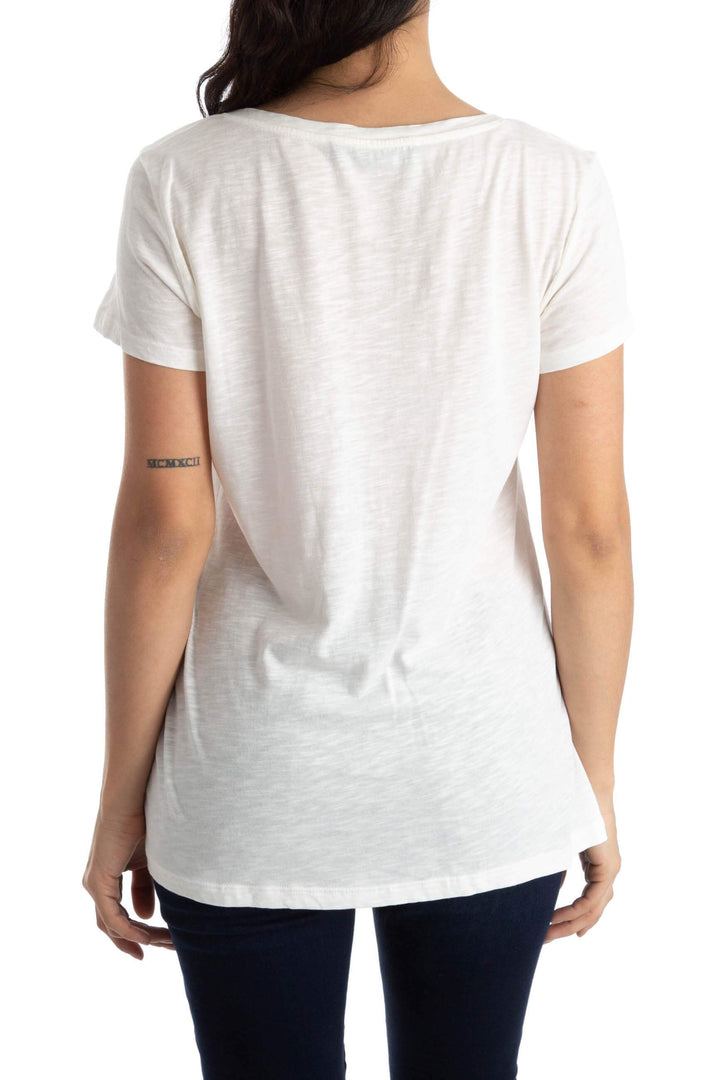 Blusa HallHuber blanco, vista posterior – ClosetRehab