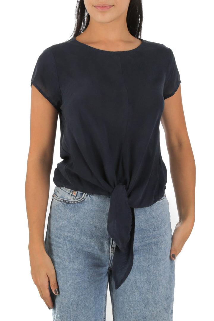 Blusa Bella Dahl azul, vista frontal – ClosetRehab