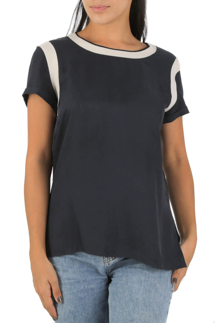 Blusa Rag & Bone azul, vista frontal – ClosetRehab