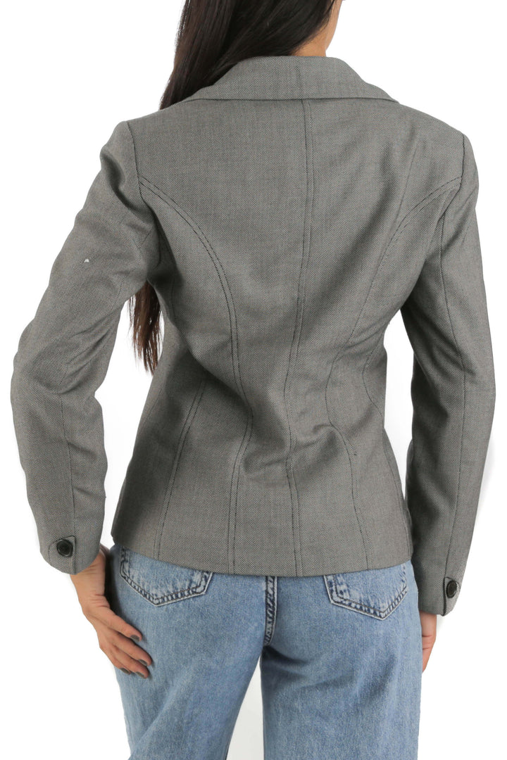 Saco Ann Taylor gris, vista posterior – ClosetRehab