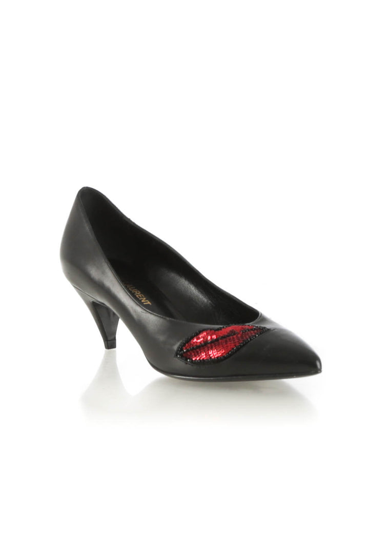 Pumps Yves Saint Laurent negro talla 6.5 USA, vista posterior del par | ClosetRehab