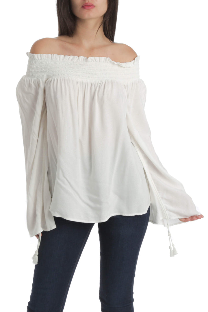 Blusa Paige blanco, vista frontal – ClosetRehab