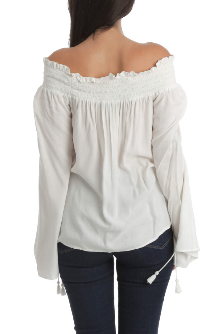 Blusa Paige blanco, vista posterior – ClosetRehab