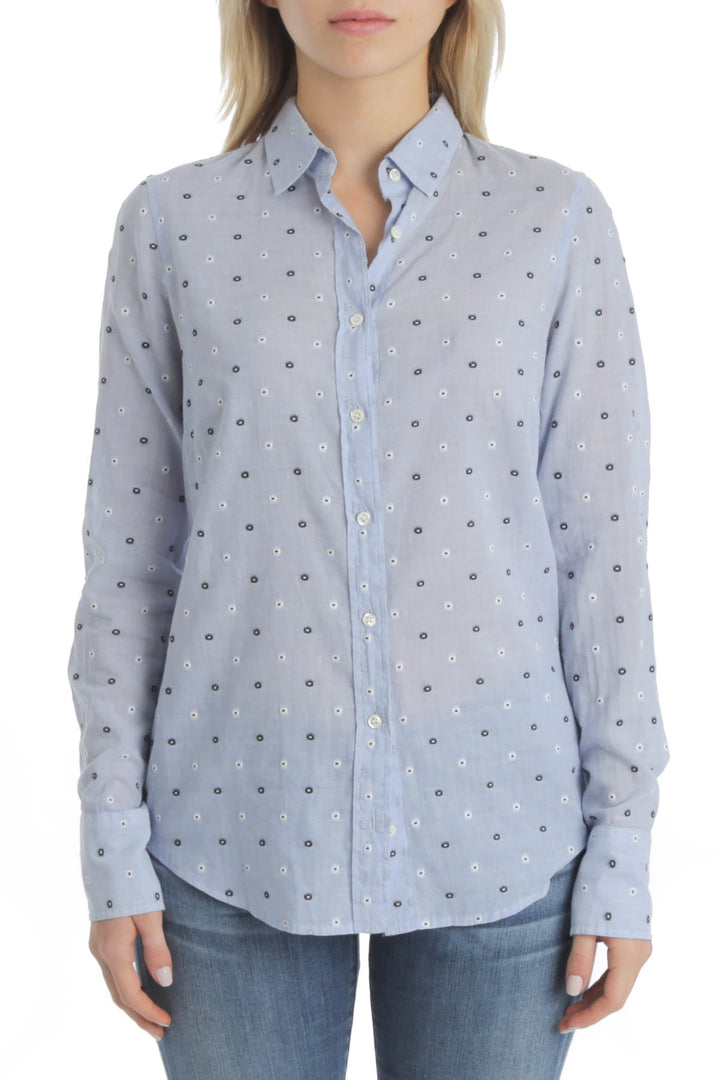 Blusa J. Crew azul, vista frontal – ClosetRehab