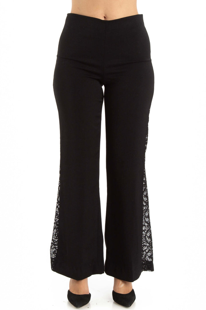 Pantalón Alice + Olivia negro, vista frontal – ClosetRehab