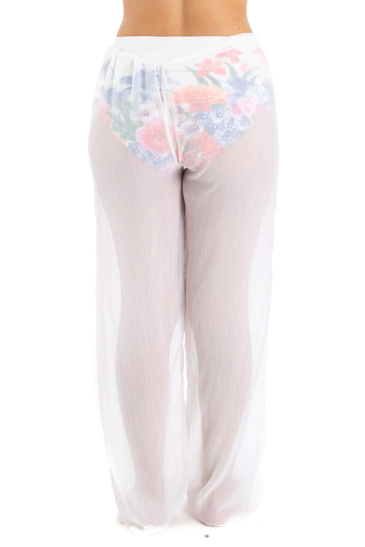 Pantalón Flor de Mar blanco, vista posterior – ClosetRehab