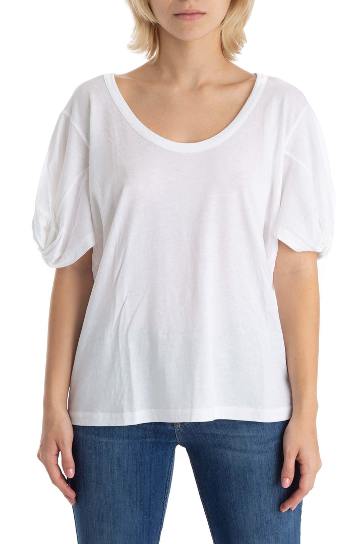 Blusa 7 For all Mankind blanco, vista frontal – ClosetRehab
