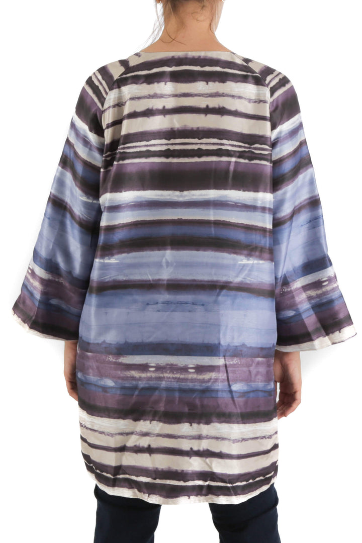Abrigo Chico's NWT estampado y morado, vista posterior – ClosetRehab