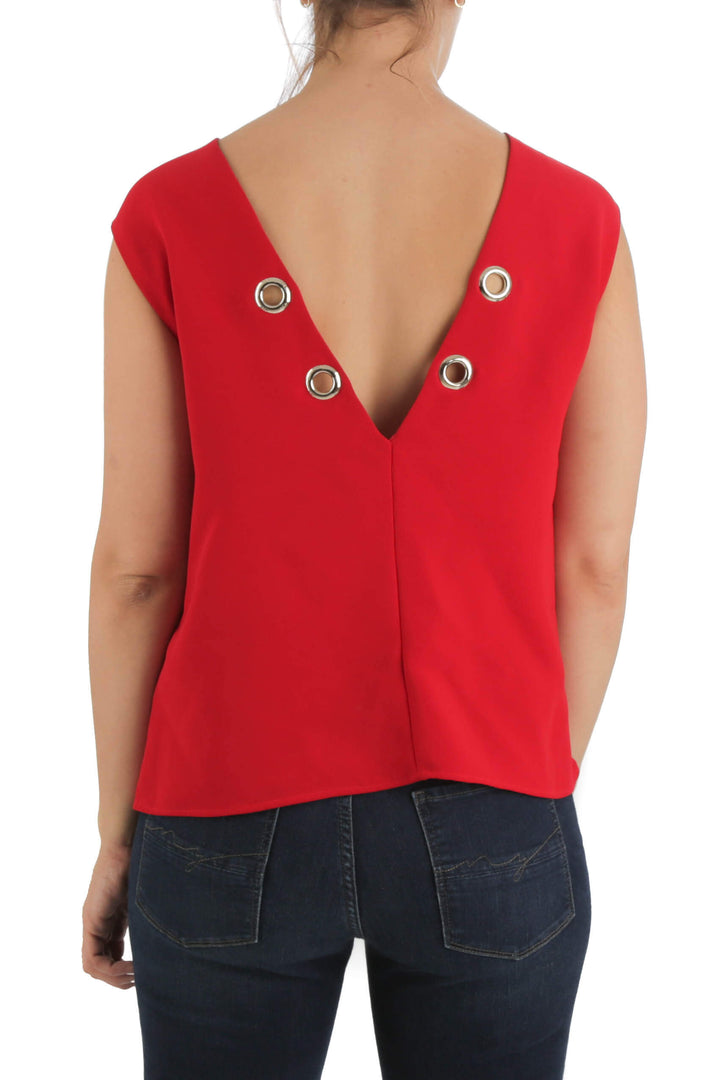 Blusa Carolina Herrera rojo, vista posterior – ClosetRehab