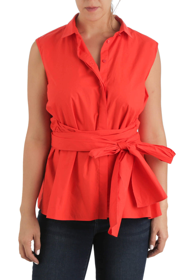 Blusa Carolina Herrera naranja, vista frontal – ClosetRehab