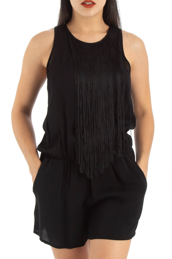 Vestido Karina Grimaldi negro, vista frontal – ClosetRehab